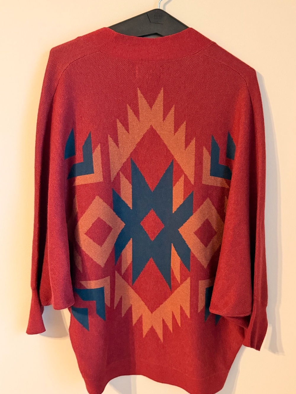Ariat Rust Red Geometric Cocoon Cardigan